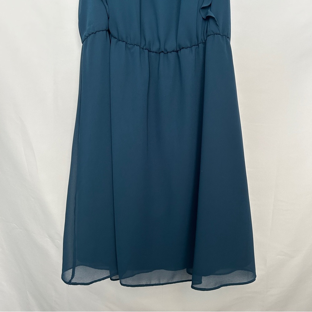 BCBGeneration Teal Halter ruffle detail Dress - Picture 3 of 9